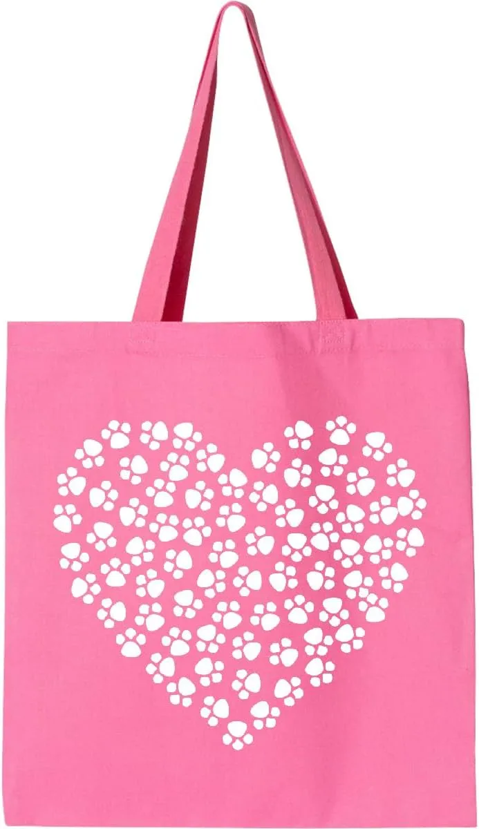 inktastic White Paws, Dog Paws, Puppy Paws, Animal Paws, Heart, Pet Tote Bag