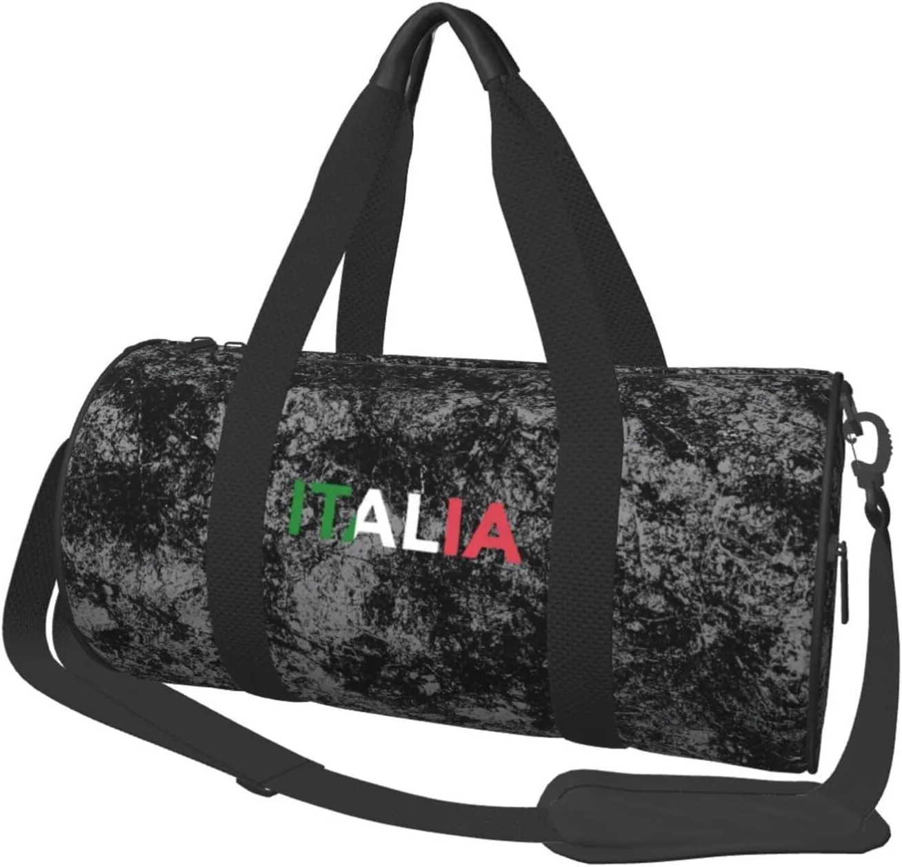 Italia Italy Italian Flag Convertible Garment Bag with Shoulder Strap, Carry on Garment Duffel Bag for Men Women - Rolling Foldable for Travel Luggage Bags (Black)