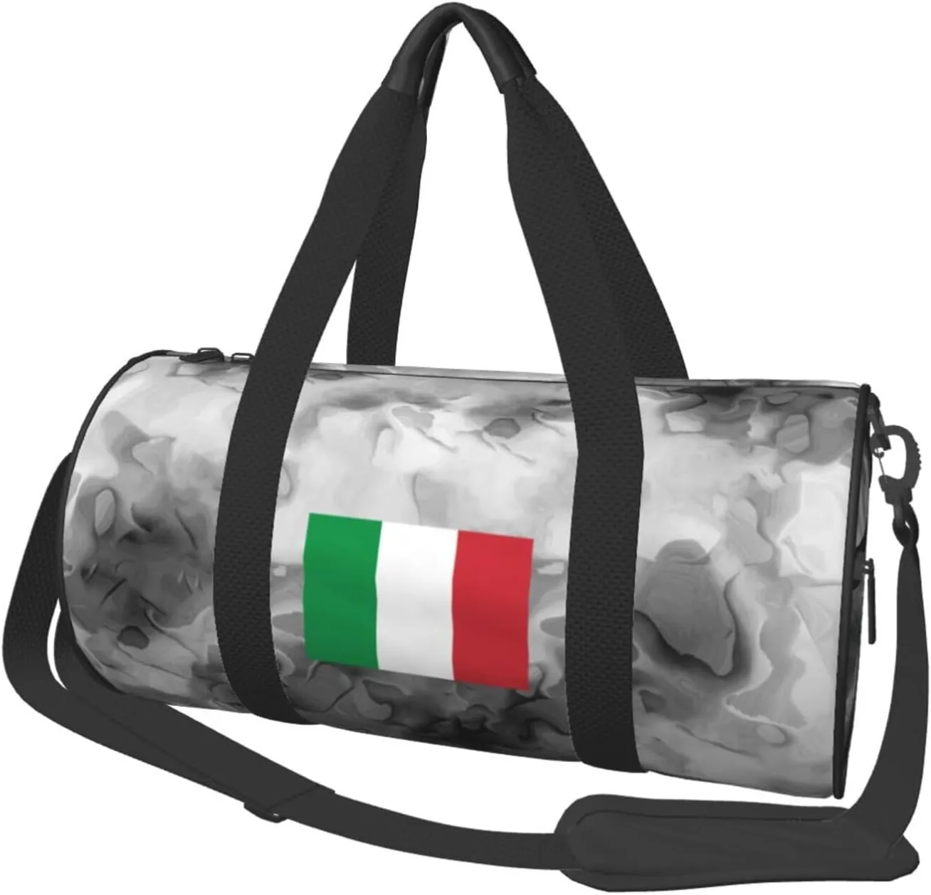 Italian Flag Convertible Garment Bag with Shoulder Strap, Carry on Garment Duffel Bag for Men Women - Rolling Foldable for Travel Luggage Bags (Black)