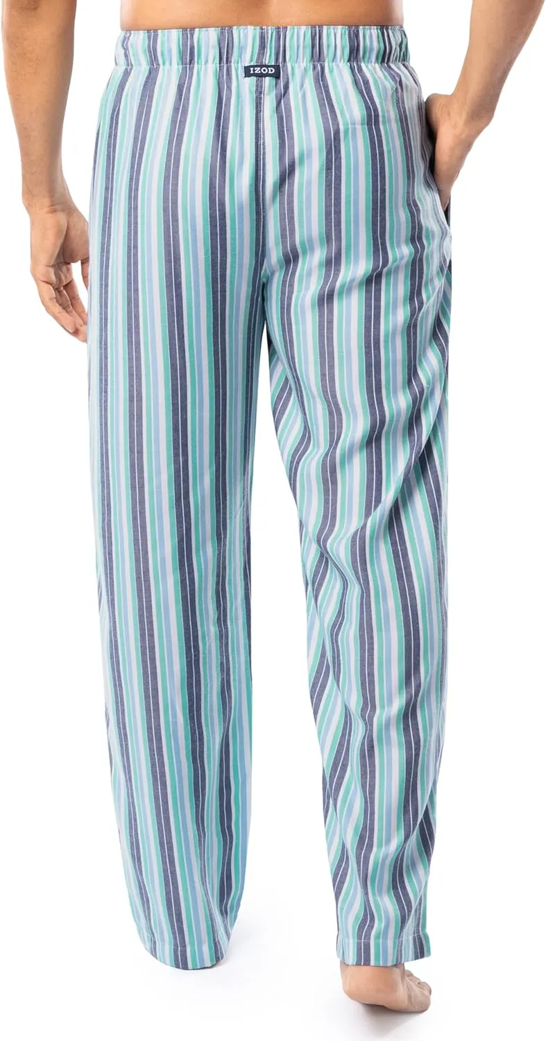 IZOD Men's Poly-rayon Yarn-dye Woven Sleep Pant Pajama Bottom