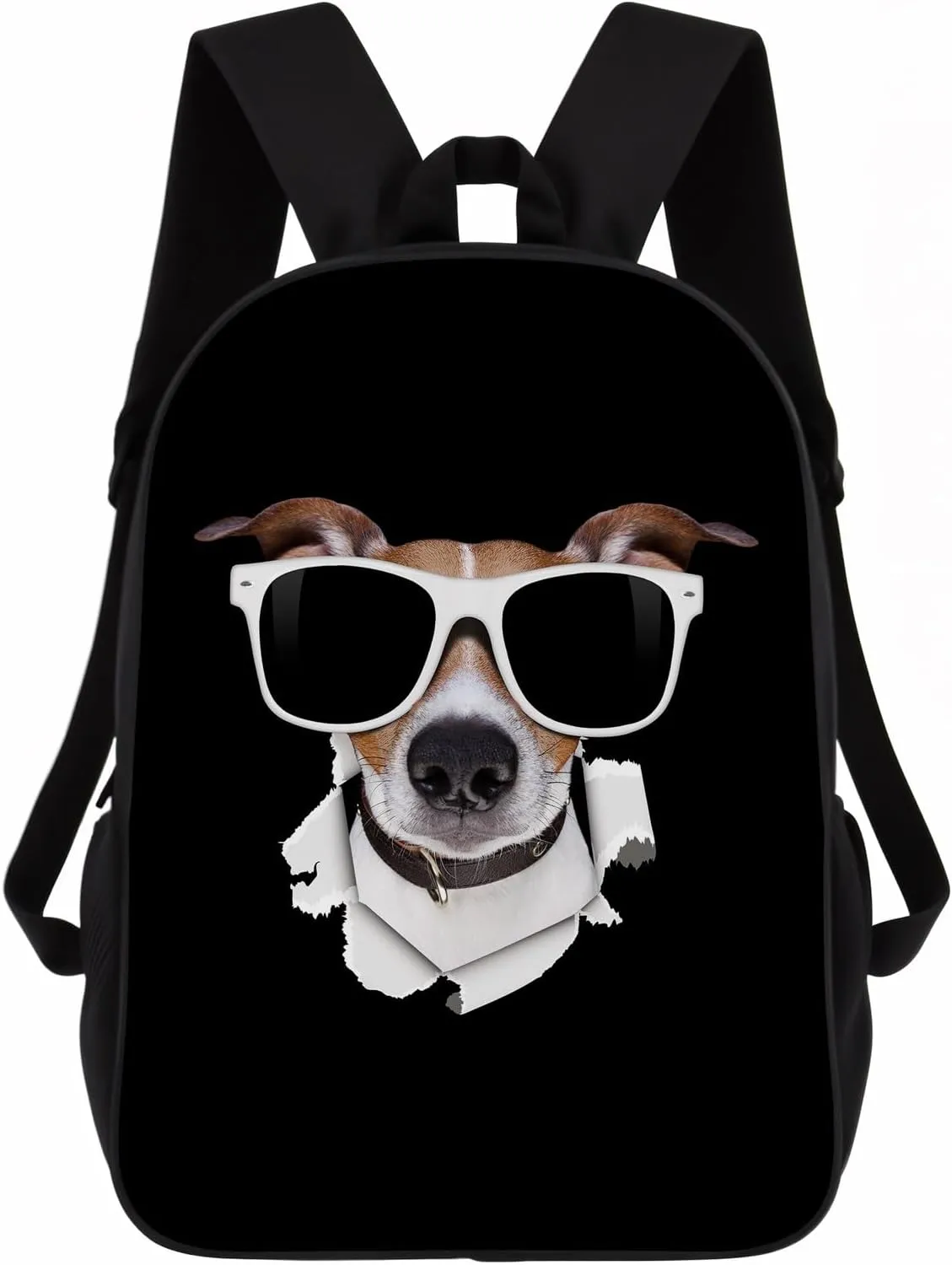 Jack Russell Terrier Backpack Daypack Lovely Dog Print Bookbag Laptop Bag For Work Travel Hiking 17 Inch Black Lightweight Style 2