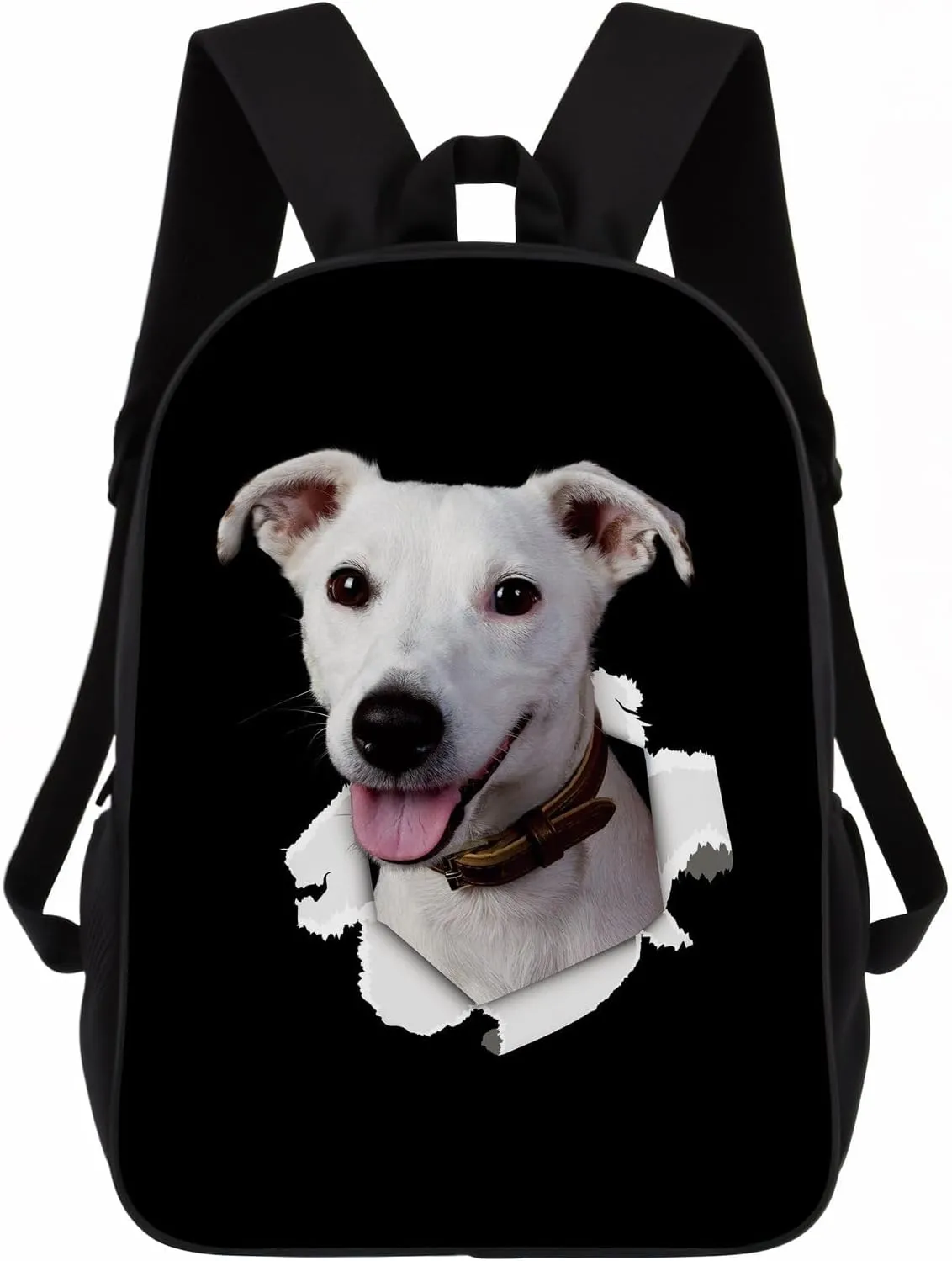Jack Russell Terrier Backpack Daypack Lovely Dog Print Bookbag Laptop Bag For Work Travel Hiking 17 Inch Black Lightweight Style 3