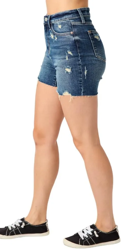 Judy Blue High Waist Mild Destroy Cut Offs Mid Lengths Shorts