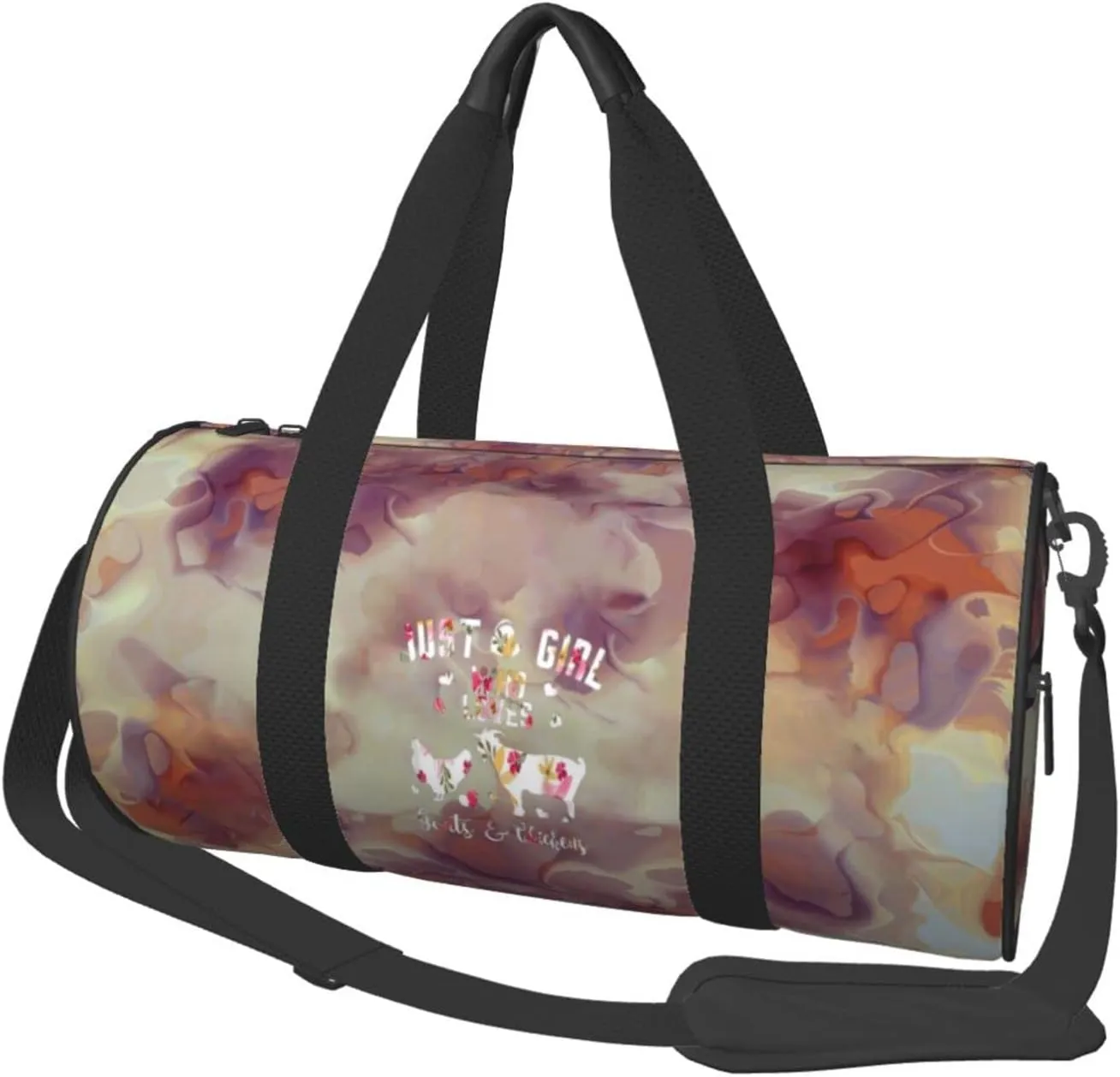 Just A Girl Who Loves Goats Chickens Convertible Garment Bag with Shoulder Strap, Carry on Garment Duffel Bag for Men Women - Rolling Foldable for Travel Luggage Bags (Black)