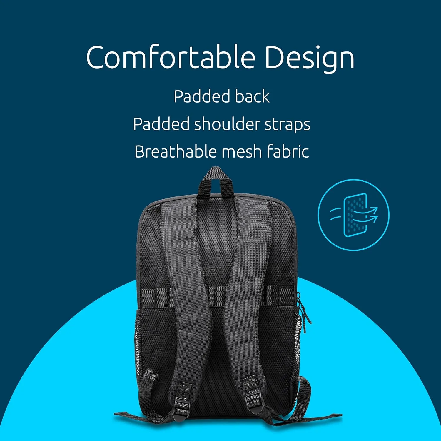 Kensington EQ Laptop Backpack 14, Padded Shoulder Straps, Side Pocket (K60391WW), Black