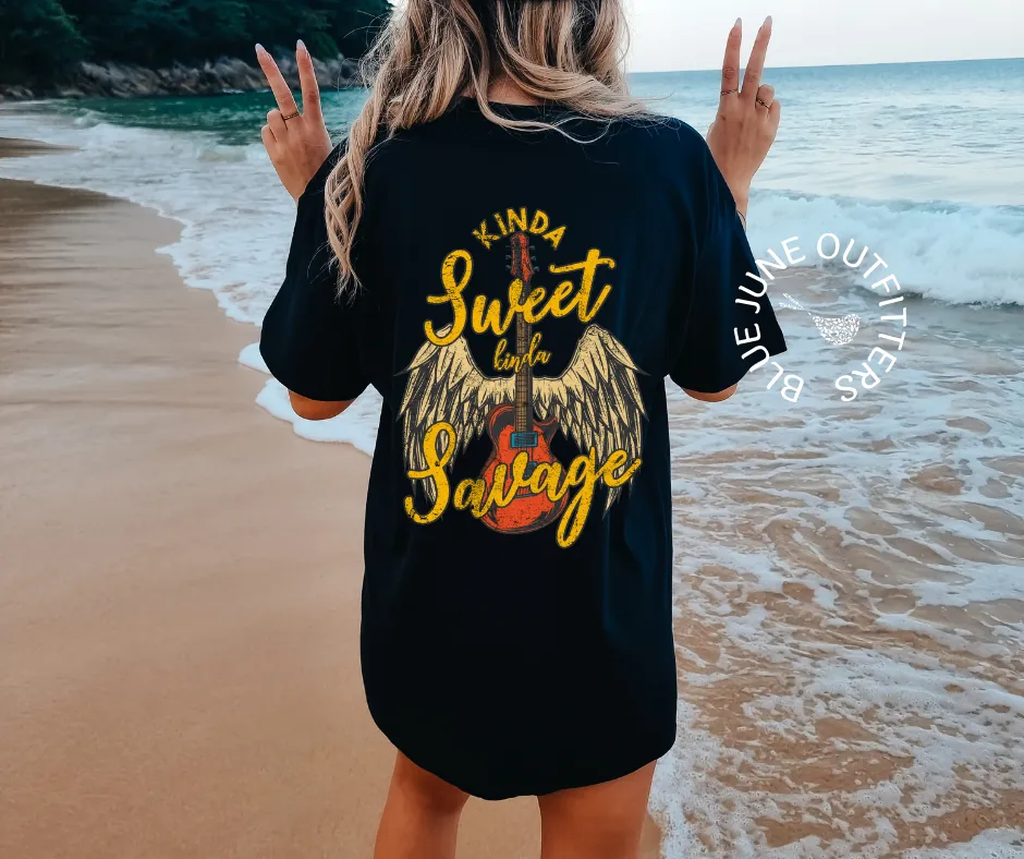 Kinda Sweet Kinda Savage | Comfort Colors Rock n' Roll Tee