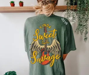 Kinda Sweet Kinda Savage | Comfort Colors Rock n' Roll Tee