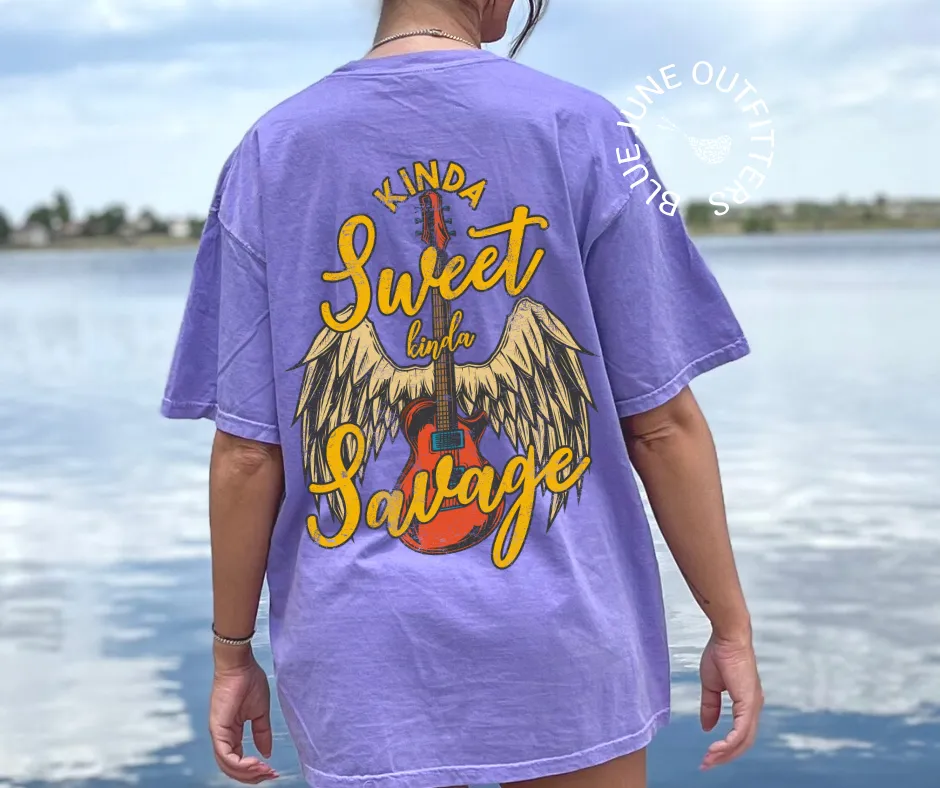 Kinda Sweet Kinda Savage | Comfort Colors Rock n' Roll Tee