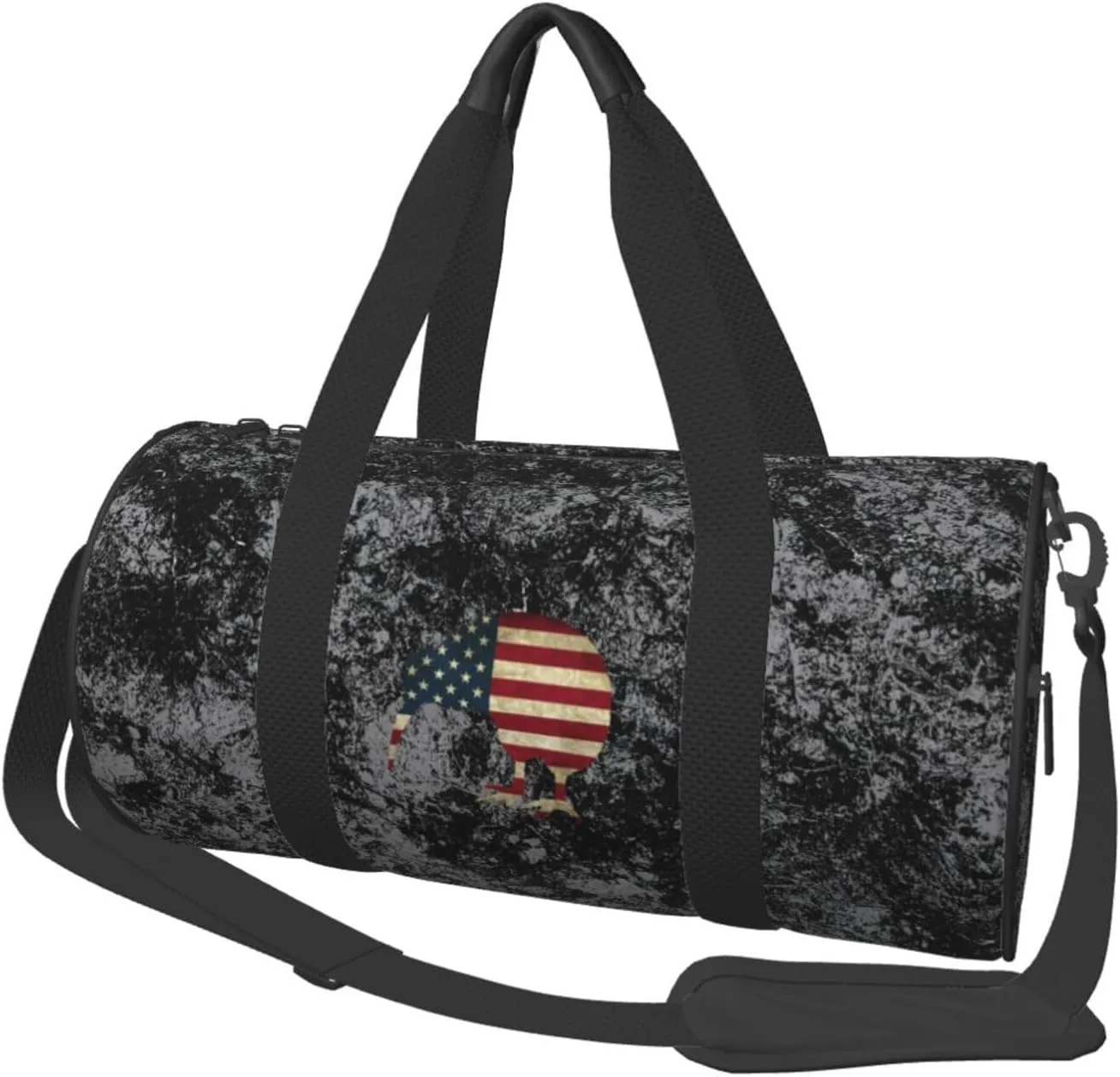 Kiwi Bird New Zealand USA Flag Convertible Garment Bag with Shoulder Strap, Carry on Garment Duffel Bag for Men Women - Rolling Foldable for Travel Luggage Bags (Black)