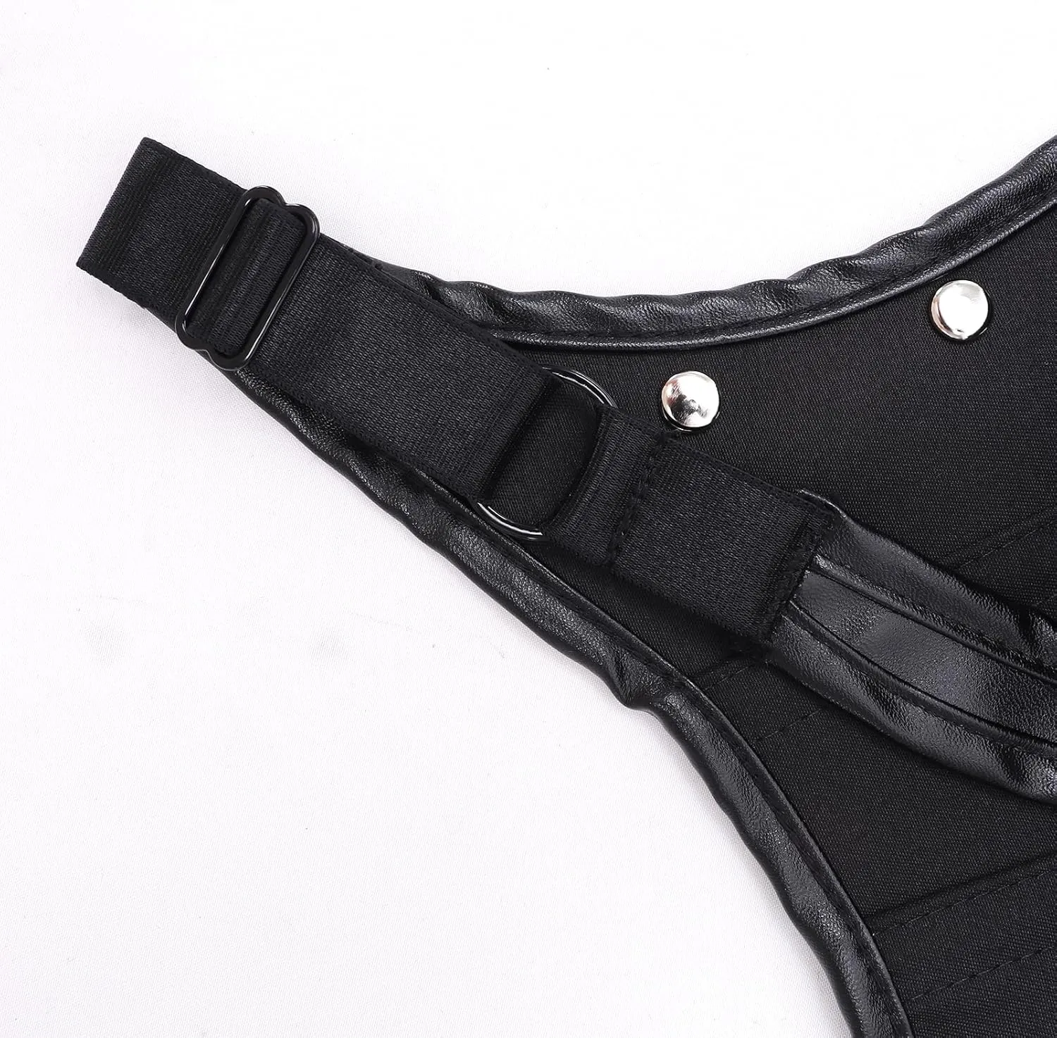 KUOIN Women's Gothic Shoulder Armor Harness with Rivets Leather Jacket Steampunk Shrug Corset Costume
