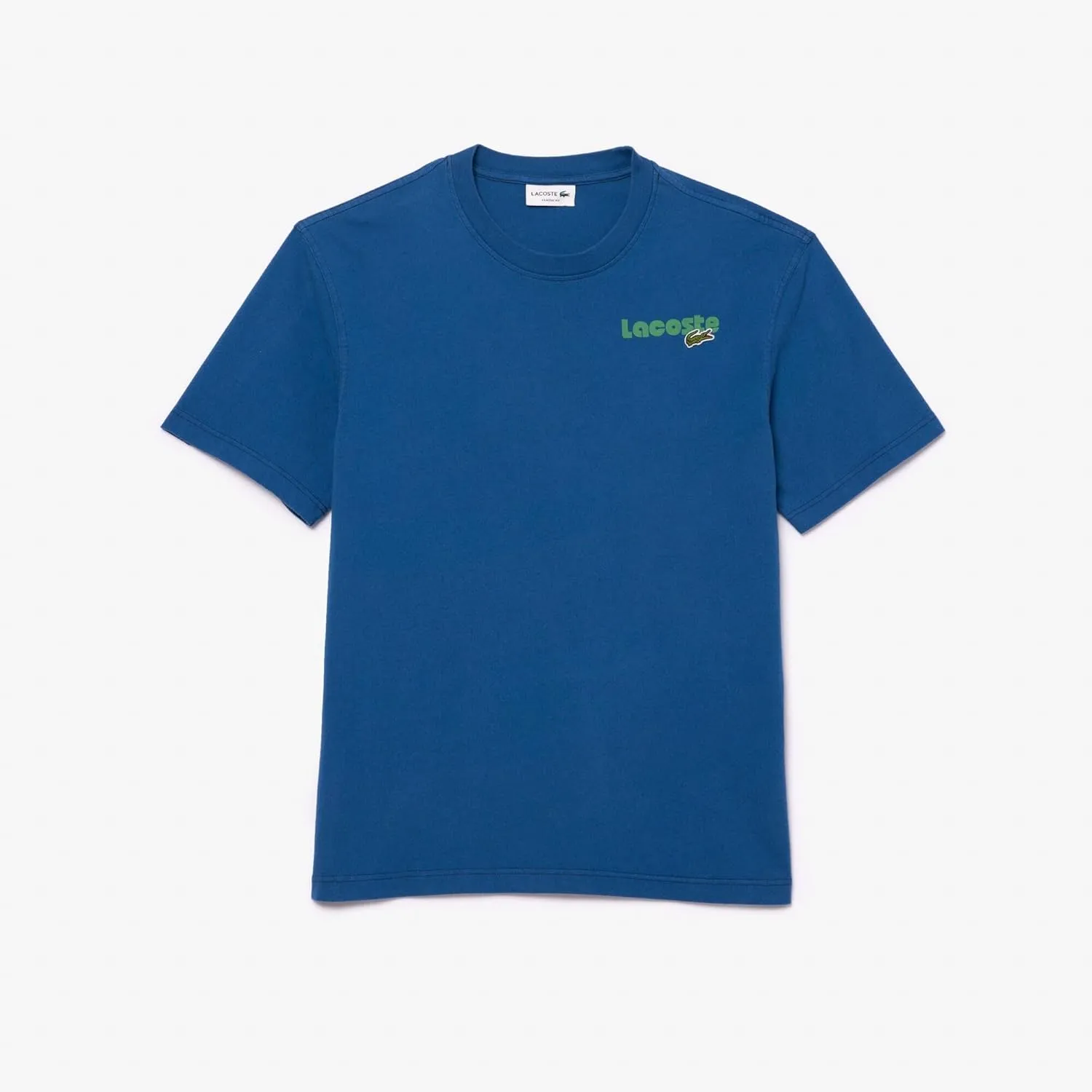 Lacoste Men's Short Sleeve Classic Fit Tee Shirt W Wording on Back