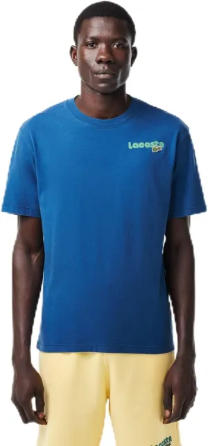 Lacoste Men's Short Sleeve Classic Fit Tee Shirt W Wording on Back