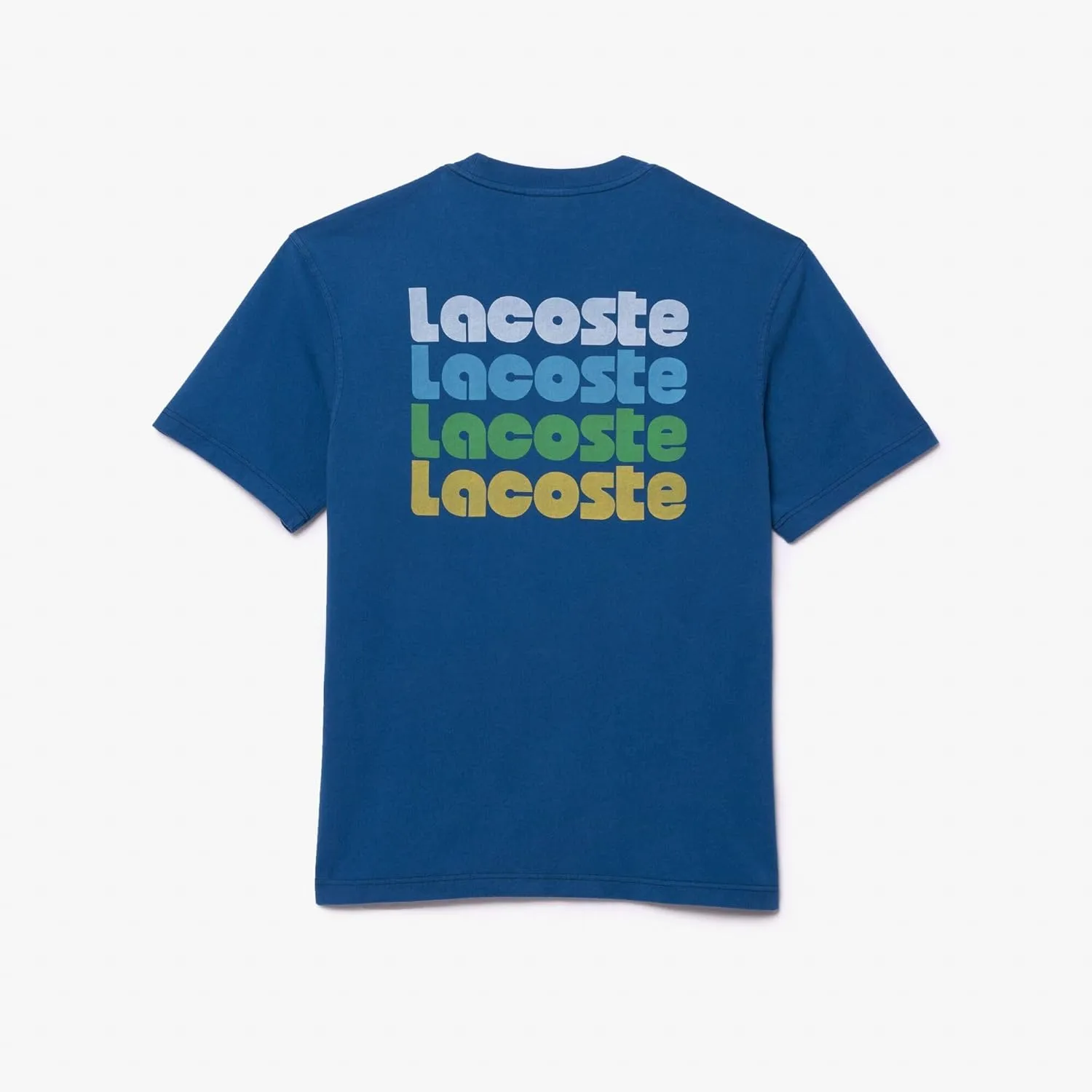 Lacoste Men's Short Sleeve Classic Fit Tee Shirt W Wording on Back