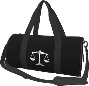 Lawyer Scales of Justice Art Convertible Garment Bag with Shoulder Strap, Carry on Garment Duffel Bag for Men Women - Rolling Foldable for Travel Luggage Bags (Black)