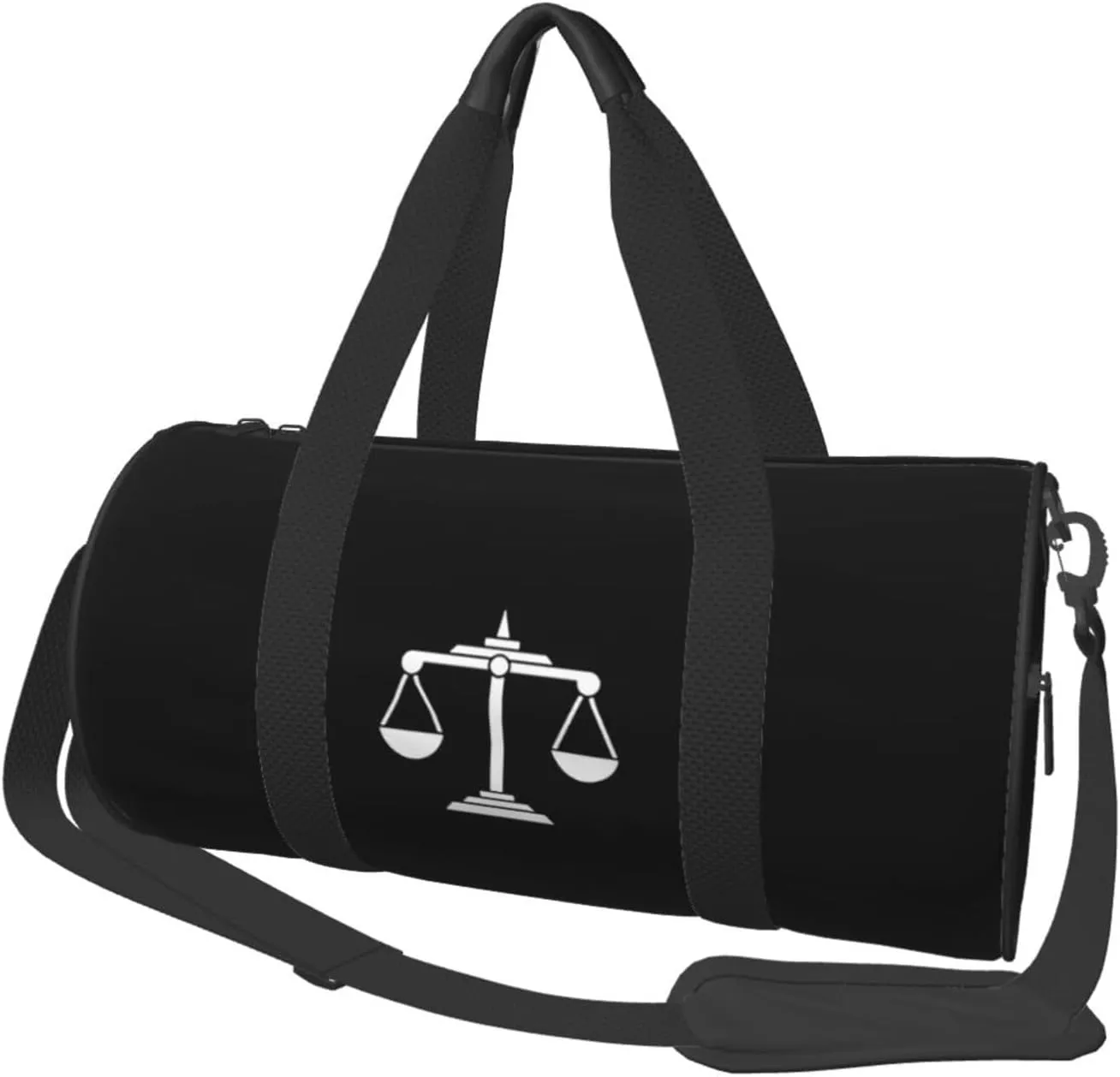 Lawyer Scales of Justice Art Convertible Garment Bag with Shoulder Strap, Carry on Garment Duffel Bag for Men Women - Rolling Foldable for Travel Luggage Bags (Black)