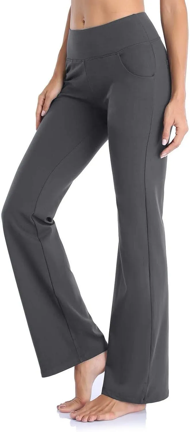 Leggings For Women Butt Lift Flare Wide Leg Workout Yoga Pants High Waist Seamless Running Bell Bottom Gym Trousers
