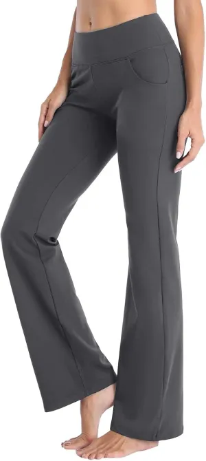 Leggings For Women Butt Lift Flare Wide Leg Workout Yoga Pants High Waist Seamless Running Bell Bottom Gym Trousers