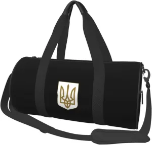 Lesser Coat of Arms of Ukraine Convertible Garment Bag with Shoulder Strap, Carry on Garment Duffel Bag for Men Women - Rolling Foldable for Travel Luggage Bags (Black)