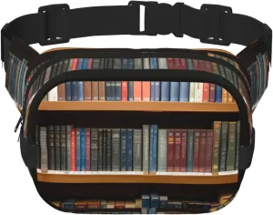 library bookshelf 1 print Womens Fanny Pack Everyday Hip Pouch Waist Bag for Travel Outdoor Running Hunting for Adult