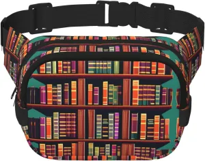 Library Bookshelf print Womens Fanny Pack Everyday Hip Pouch Waist Bag for Travel Outdoor Running Hunting for Adult