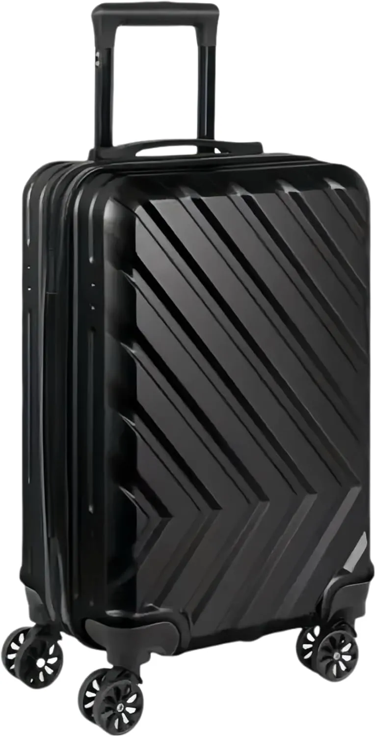 Lightweight 20-Inch Carry-On Luggage - Durable Hardshell Design, 360 Spinner Wheels for Easy Travel (Black)