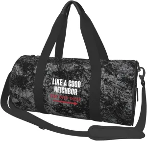 Like A Good Neighbor Stay Over There Convertible Garment Bag with Shoulder Strap, Carry on Garment Duffel Bag for Men Women - Rolling Foldable for Travel Luggage Bags (Black)