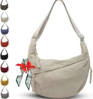 Limorence Women's Fashion Plain Color Nylon Crossbody Hobo Bag,Women's Fashion Plain Color Nylon Crossbody Bag