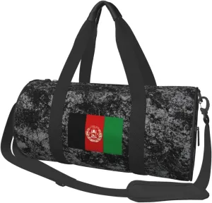 Lin Afghan Flag Convertible Garment Bag with Shoulder Strap, Carry on Garment Duffel Bag for Men Women - Rolling Foldable for Travel Luggage Bags (Black)