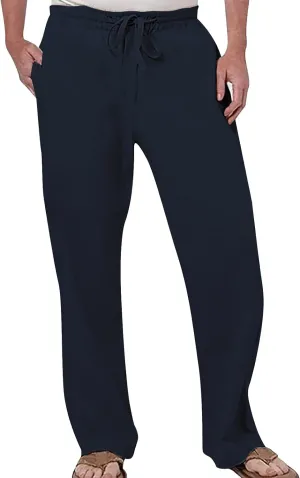 Linen Pants Men Slim Fit Casual Loose Fit Stretch Slacks Big Tall Flat Front Flex Golf Straight Long Pants