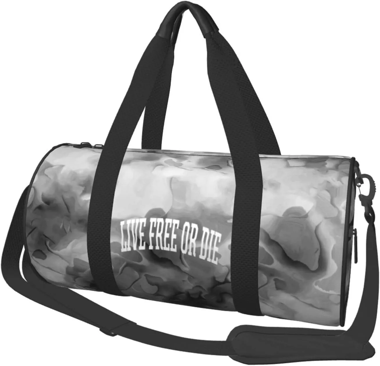 Live Free or Die Convertible Garment Bag with Shoulder Strap, Carry on Garment Duffel Bag for Men Women - Rolling Foldable for Travel Luggage Bags (Black)