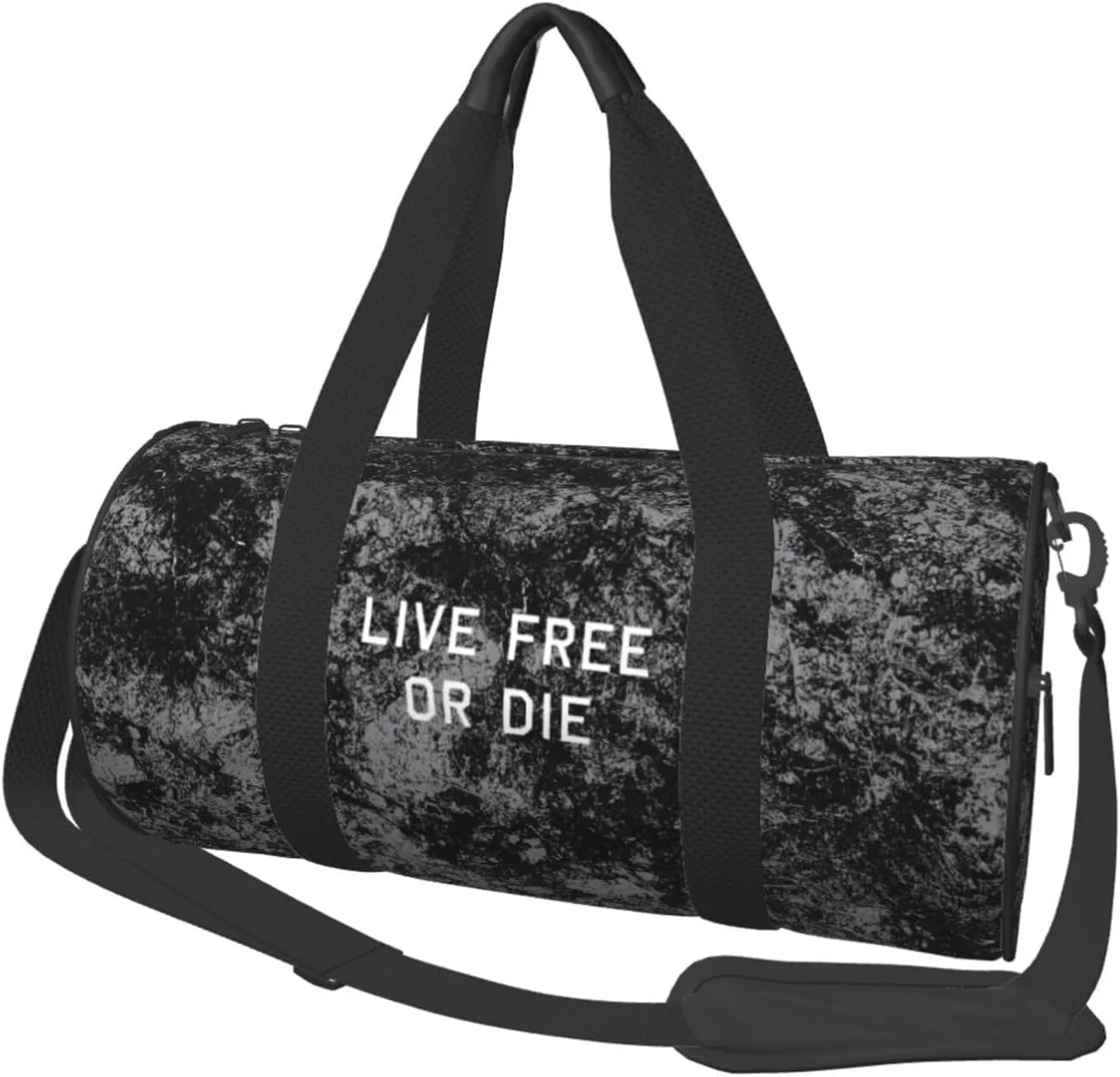 Live Free Or Die Convertible Garment Bag with Shoulder Strap, Carry on Garment Duffel Bag for Men Women - Rolling Foldable for Travel Luggage Bags (Black)