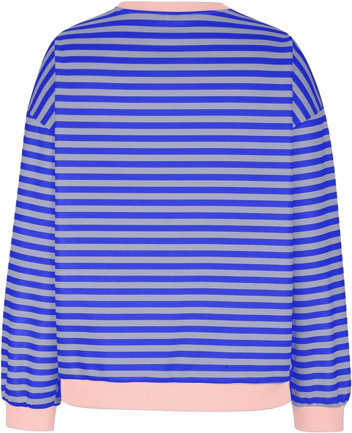 Long Sleeve Sweatshirt for Women Stripe Color Block Sweatshirt Casual Oversized Sweatshirt Crew Neck Pullover