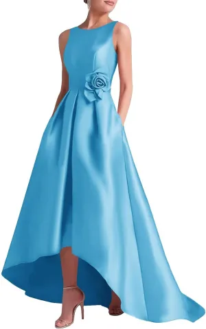 LORIE Satin Mother of The Bride Dresses for Women 2025 High-Low Tea Length Formal Wedding Guest Evening Party Gown