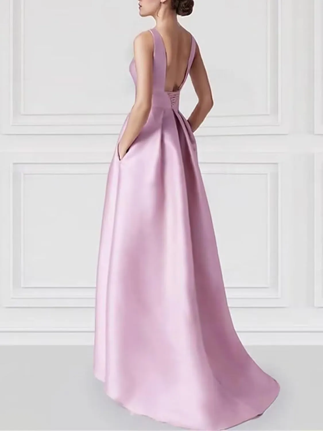 LORIE Satin Mother of The Bride Dresses for Women 2025 High-Low Tea Length Formal Wedding Guest Evening Party Gown