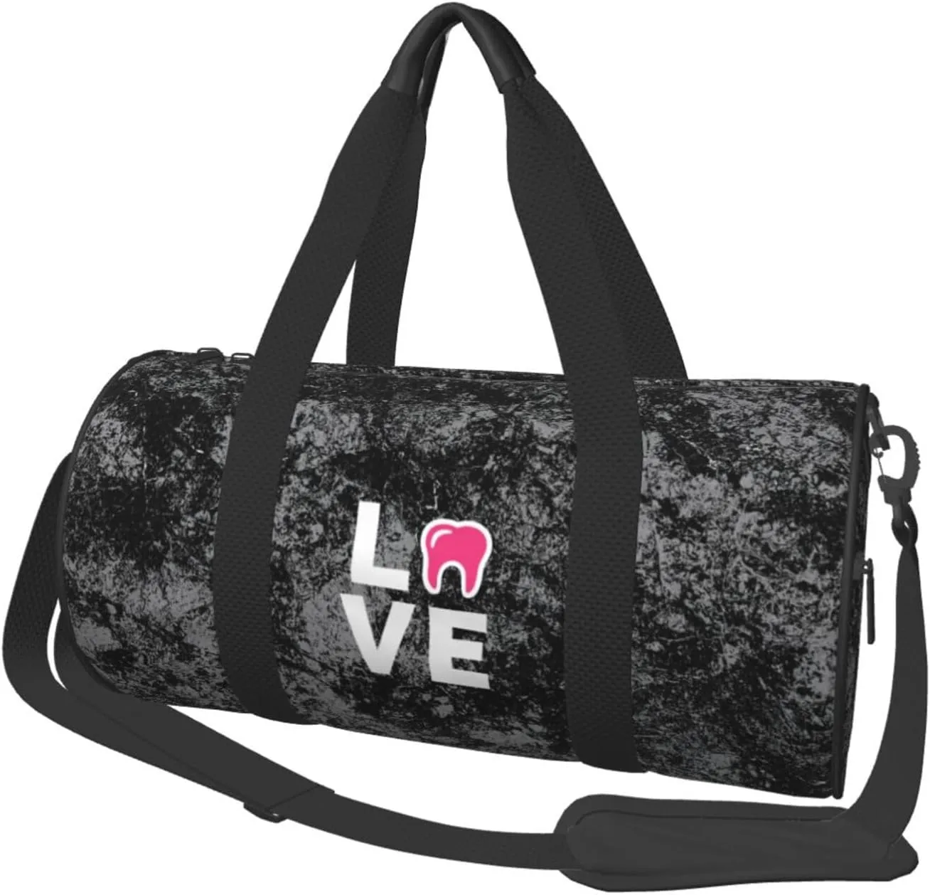 Love Dentist Convertible Garment Bag with Shoulder Strap, Carry on Garment Duffel Bag for Men Women - Rolling Foldable for Travel Luggage Bags (Black)