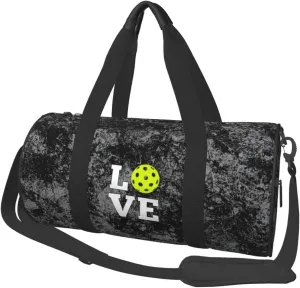 Love Pickleball Convertible Garment Bag with Shoulder Strap, Carry on Garment Duffel Bag for Men Women - Rolling Foldable for Travel Luggage Bags (Black)