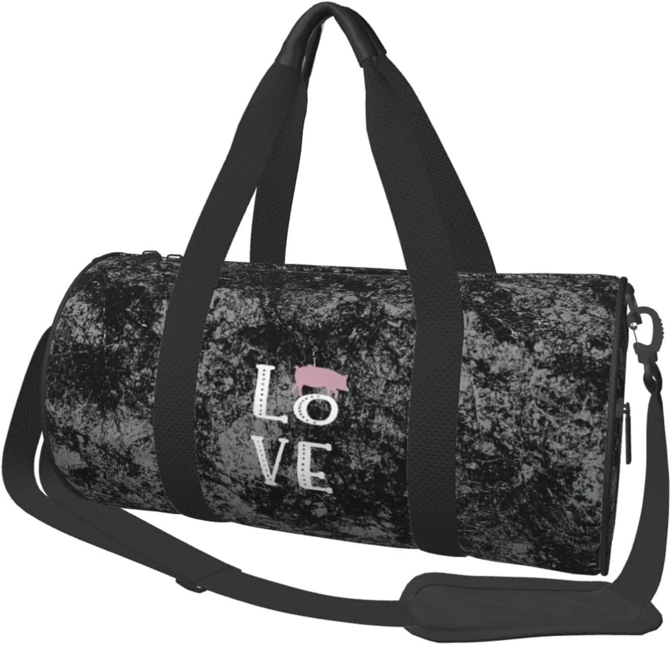 Love Pigs Convertible Garment Bag with Shoulder Strap, Carry on Garment Duffel Bag for Men Women - Rolling Foldable for Travel Luggage Bags (Black)