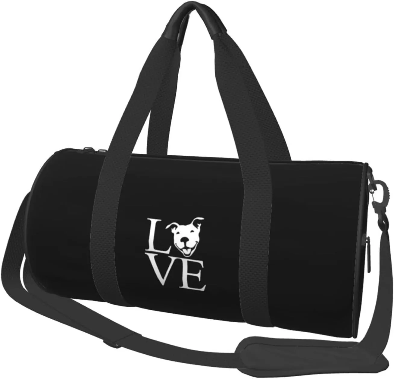 Love Pit Bull Convertible Garment Bag with Shoulder Strap, Carry on Garment Duffel Bag for Men Women - Rolling Foldable for Travel Luggage Bags (Black)