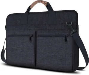 Lovvento Laptop Bag, Messenger Shoulder Bag for Laptop 15-17.3 inch Water-resistant Computer Bag Lightweight Mens Briefcase for Work Business College(Black)