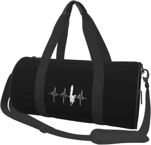 Lumberjack - Chainsaw Distressed Heartbeat Convertible Garment Bag with Shoulder Strap, Carry on Garment Duffel Bag for Men Women - Rolling Foldable for Travel Luggage Bags (Black)