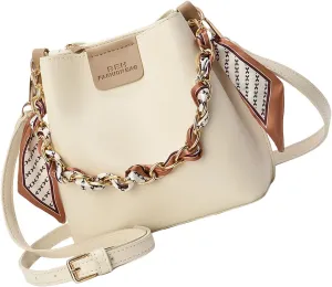 Luxury Chain Trendy Crossbody Bag PU Leather Fashion Handbag Large Capacity Shoulder Bags Bucket Purse for Women