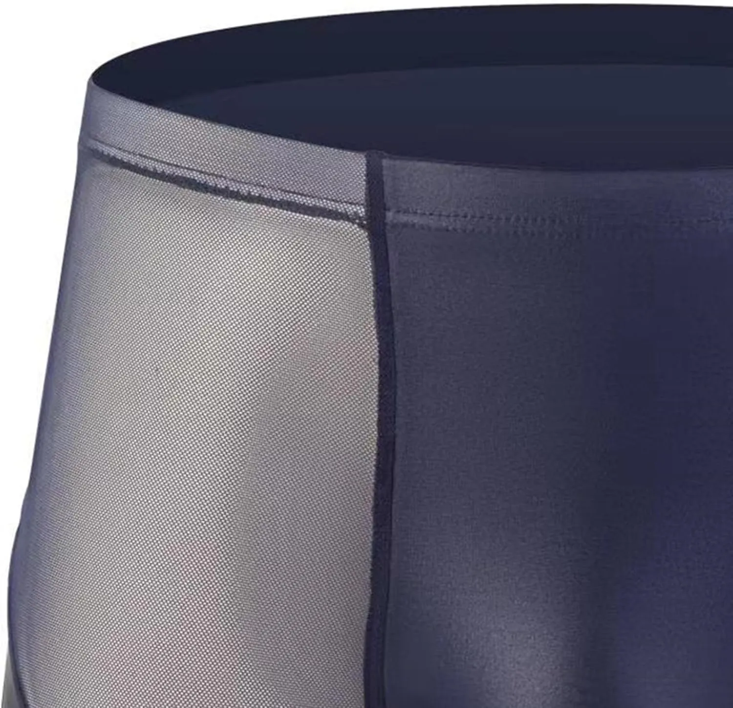 Maiyifu-GJ Men's Leather Imitation Underwear Low Rise Sexy Transparent Underpants Pouch Athletic Lengthen Boxer Brief
