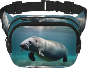 Manatee Animal print Womens Fanny Pack Everyday Hip Pouch Waist Bag for Travel Outdoor Running Hunting for Adult