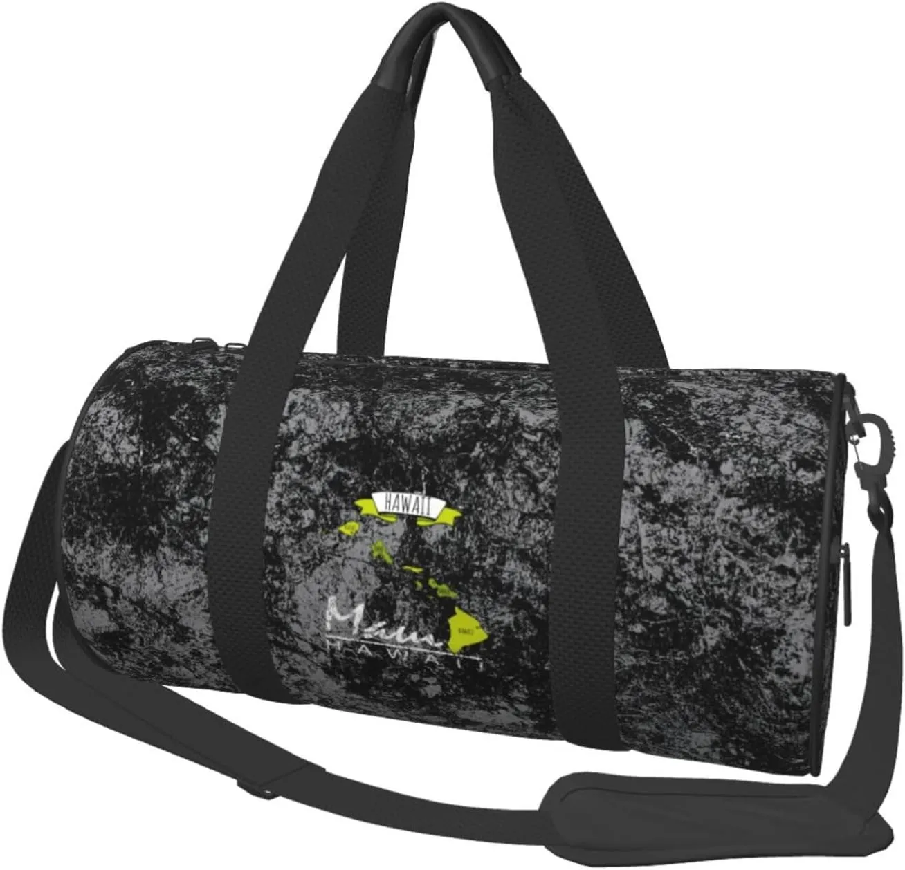 Maui Hawaiian Islands Convertible Garment Bag with Shoulder Strap, Carry on Garment Duffel Bag for Men Women - Rolling Foldable for Travel Luggage Bags (Black)