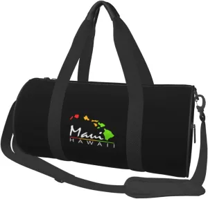 Maui Hawaiian Islands Convertible Garment Bag with Shoulder Strap, Carry on Garment Duffel Bag for Men Women - Rolling Foldable for Travel Luggage Bags (Black)