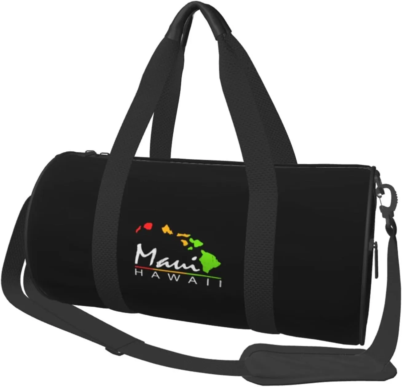 Maui Hawaiian Islands Convertible Garment Bag with Shoulder Strap, Carry on Garment Duffel Bag for Men Women - Rolling Foldable for Travel Luggage Bags (Black)