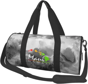 Maui Hawaiian Islands Convertible Garment Bag with Shoulder Strap, Carry on Garment Duffel Bag for Men Women - Rolling Foldable for Travel Luggage Bags (Black)