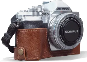 MegaGear Ever Ready Genuine Leather Camera Half Case compatible with Olympus OM-D E-M10 Mark IV