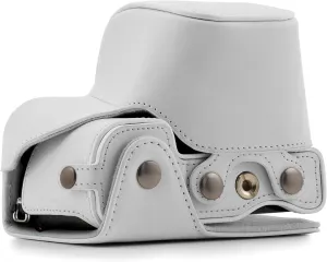 MegaGear Sony Alpha A6300, A6000 (16-50 MM) Ever Ready Leather Camera Case With Strap - White - MG864