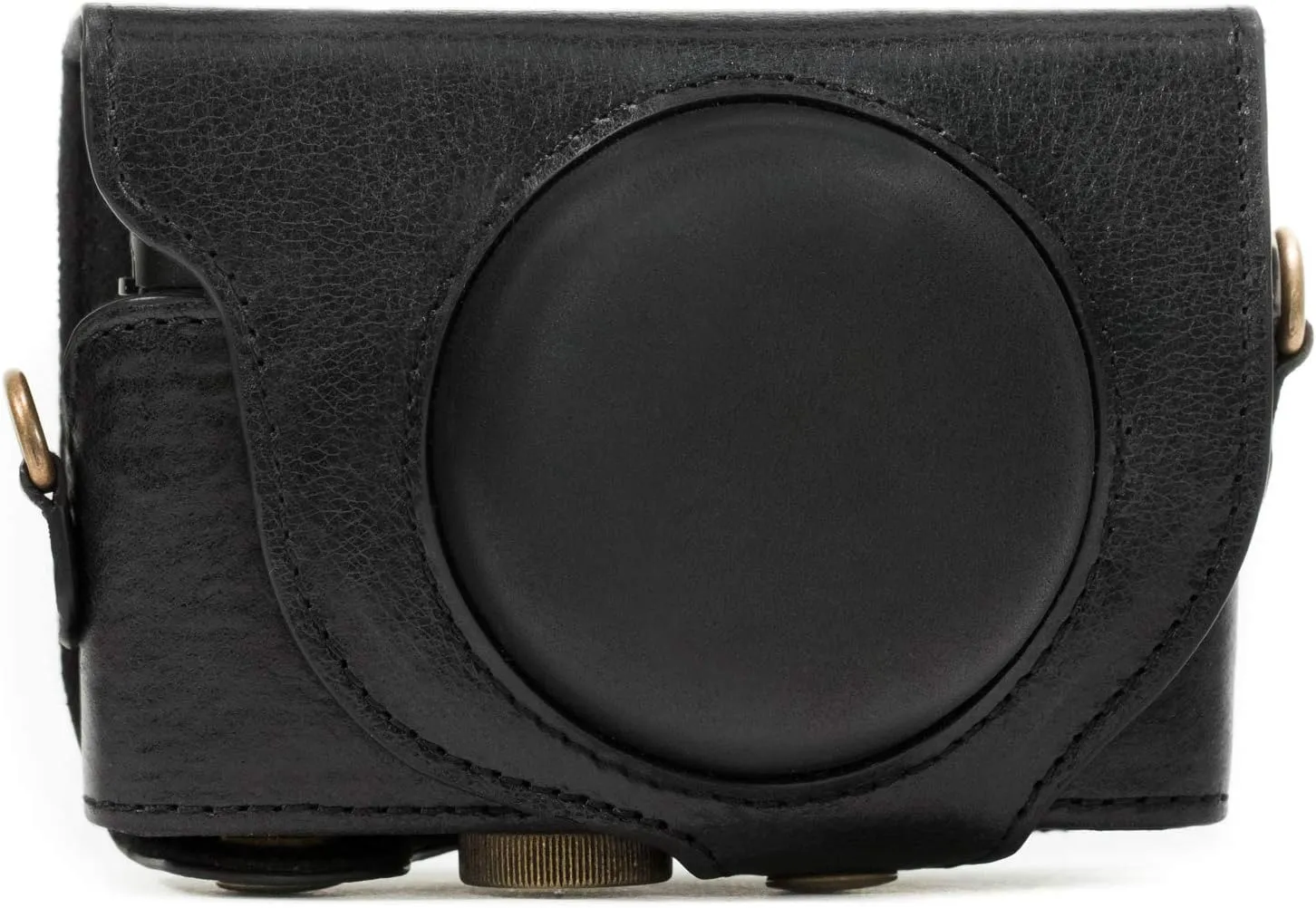 MegaGear Sony Cyber-Shot DSC-RX100 VI, V, IV Genuine Leather Camera Case with Strap - Black
